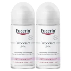 Deodorant Empfindliche Haut 24h Roll-on , 2X50 ml Antitranspirant & Deo
