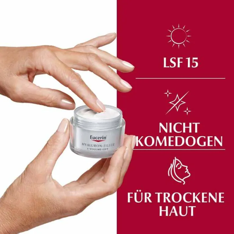 Hot Eucerin Volume-Filler Tagescreme für trockene Haut mit LSF 15, 50 ml