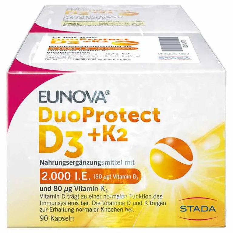 New Duoprotect D3 + K2 2000 I.E. / 80 µg Kapseln, 2X90 St Vitamin D (Colecalciferol)