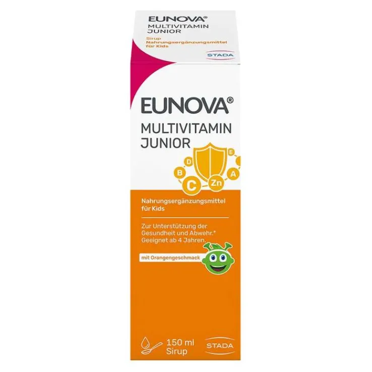 Eunova Junior Sirup mit Orangengeschmack, 150 ml