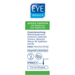 Outlet Eye Medica Euphrasia Augentrost Augentropfen, 10X0.4 ml