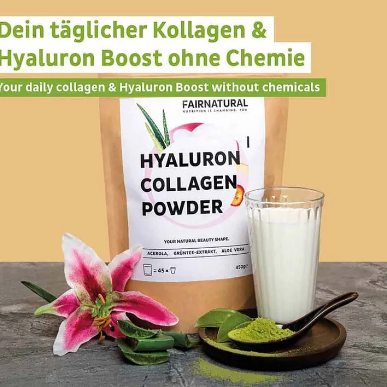 Fairnatural Kollagen Hyaluron + Vitamin C Pulver, 450 g