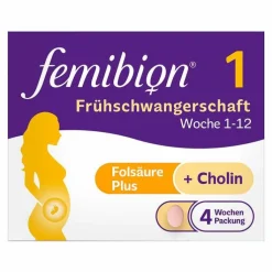 Femibion 1 Frühschwangerschaft Tabletten – 28 Stück in der 4-Wochen-Packung, 28 St