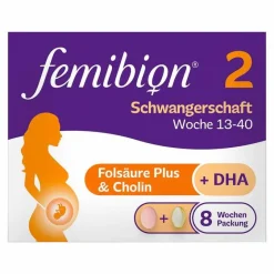 Hot 2 Schwangerschaft in der 8-Wochen-Packung mit je 56 Tabletten und Kapseln, 2X56 St Vitamin B9 (Folsäure)|Schwangerschaft