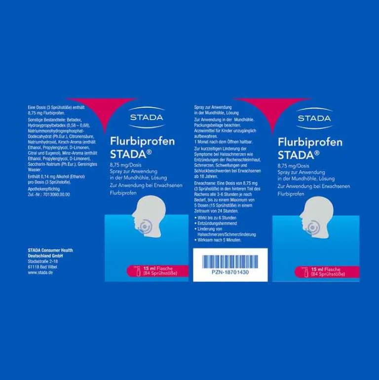 Stada Flurbiprofen 8,75 mg / Dosis Spray Anw.Mundhö., 15 ml