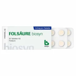 Discount Biosyn Folsäure Tabletten, 50 St