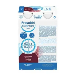 New Energy Fibre Drink Kirsche Trinkflasche, 4X200 ml Trinknahrung