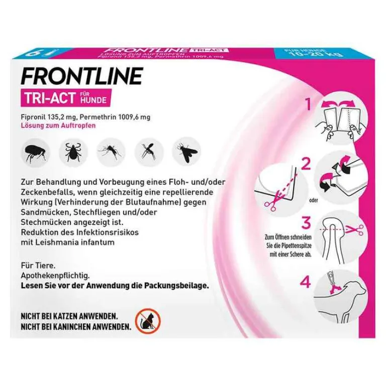 New Frontline TRI-ACT® gegen Zecke, Floh und fliegende Insekten bei Hunden (10-20kg), 6 St
