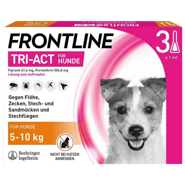 FRONTLINE TRI-ACT® gegen Zecke, Floh und fliegende Insekten bei Hunden (5-10kg), 3 St