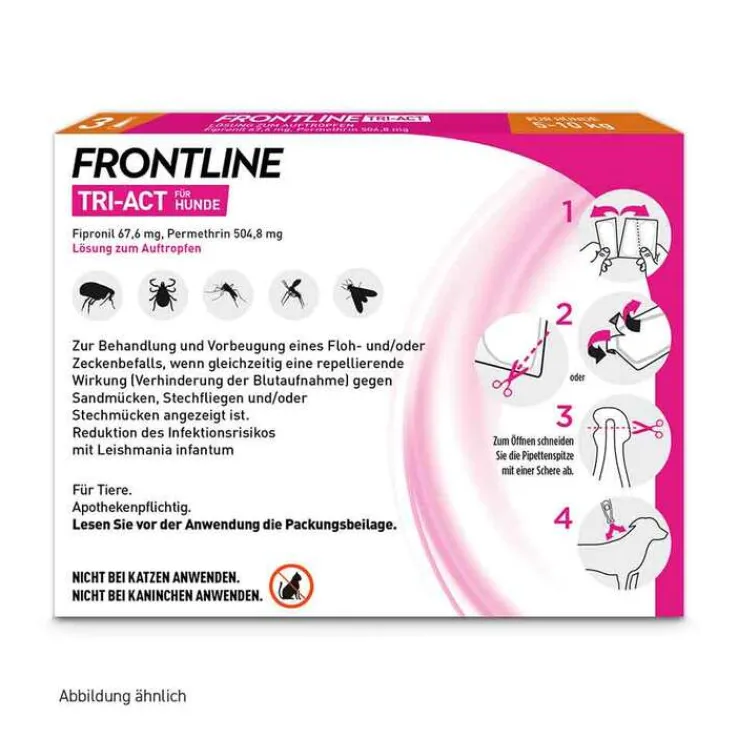 FRONTLINE TRI-ACT® gegen Zecke, Floh und fliegende Insekten bei Hunden (5-10kg), 3 St