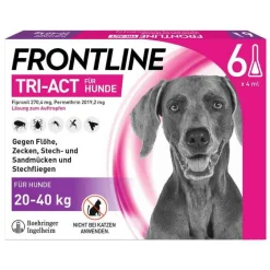 New TRI-ACT® gegen Zecke, Floh und fliegende Insekten bei Hunden (20-40kg), 6 St Flöhe, Zecken & Co.