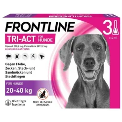 TRI-ACT® gegen Zecke, Floh und fliegende Insekten bei Hunden (20-40kg), 3 St Flöhe, Zecken & Co.