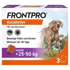 Online Frontpro 136 mg Kautabletten für Hunde 25 - 50 kg, 3 St