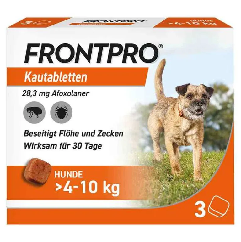 Hot Frontpro 28 mg Kautabletten für Hunde 4 - 10 kg, 3 St