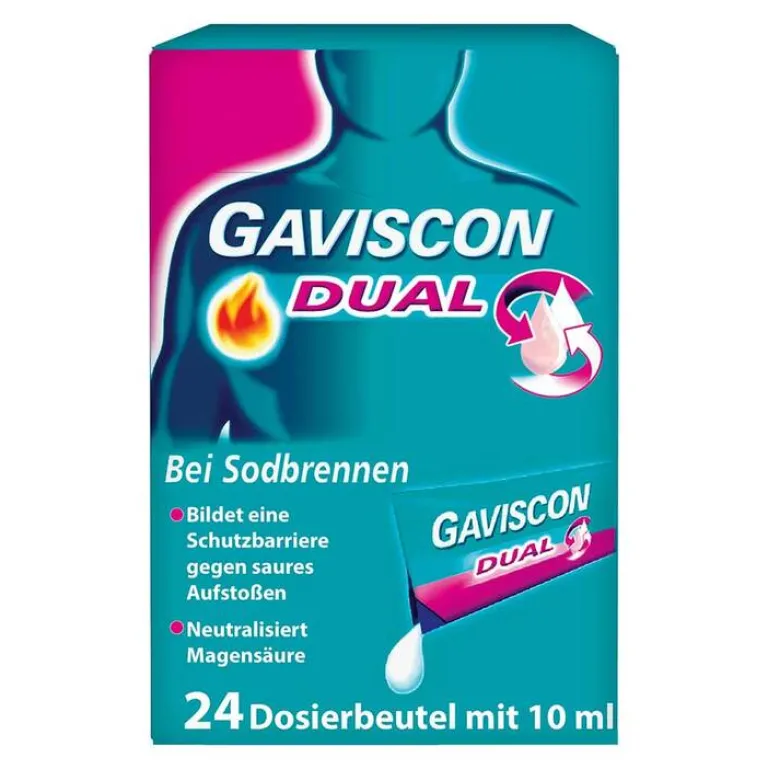 Outlet Gaviscon ® Dual Suspension mit Zweifachwirkung gegen Sodbrennen, 24X10 ml