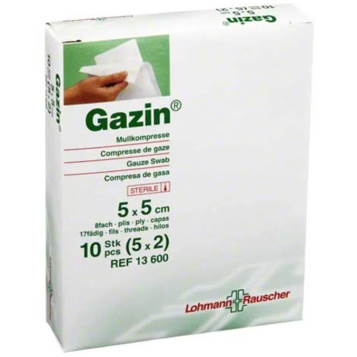 Gazin Kompressen 5x5cm 8fach, 5X2 St