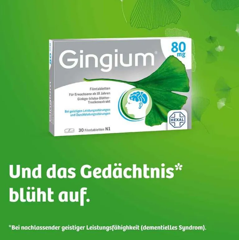 New 80 mg Filmtabletten, 30 St Ginkgo|Durchblutungs Tabletten