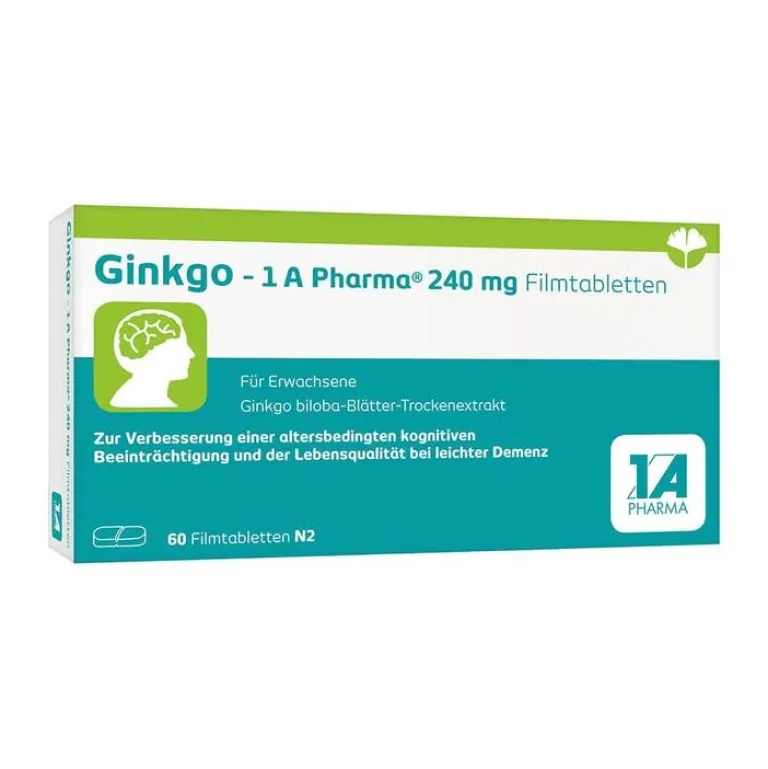 Sale Ginkgo – 1 A Pharma® 240 mg Filmtabletten, 60 St Ginkgo|Durchblutungs Tabletten