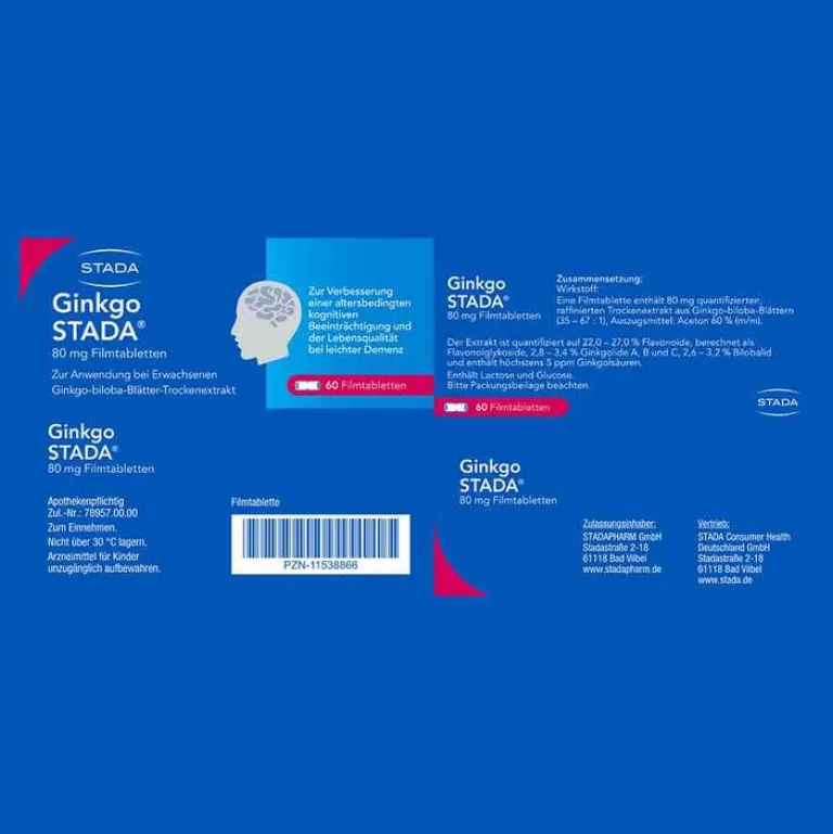 Outlet Stada Ginkgo ® 80 mg Filmtabletten, 60 St