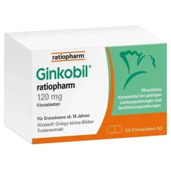 ratiopharm 120mg mit Ginkgo biloba, 120 St Ginkgo|Durchblutungs Tabletten
