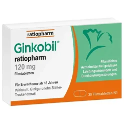 Ginkobil ratiopharm 120mg mit Ginkgo biloba, 30 St