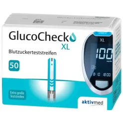 GlucoCheck XL Blutzuckerteststreifen, 50 St Blutzuckertests|Teststreifen