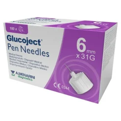 Hot Glucoject Pen-Nadeln 31 Gx6 mm 0,25 mm, 100 St