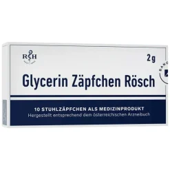 Glycerin Zäpfchen Rösch 2 g gegen Verstopfung, 10 St
