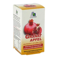 New Avitale Granatapfel 500 mg plus Vitamin C + B12 + Zink + Selen, 60 St