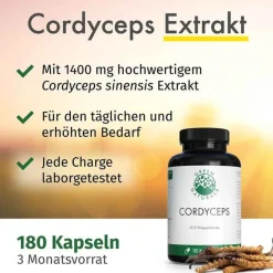 Best Green Naturals Cordyceps sinensis Kapseln, 180 St