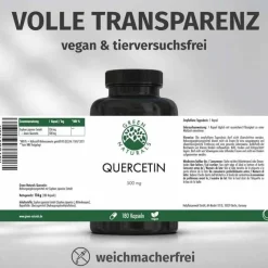 Clearance Quercetin 500 mg hochdosiert Kapseln , 180 St Quercetin