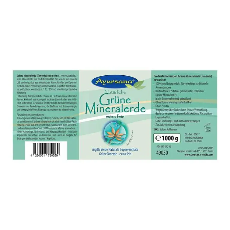 New Grüne Tonerde Pulver, 1 kg Sonstige Körperpflegeprodukte