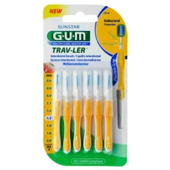 Hot GuM Trav-Ler 1,3mm Tanne gelb Interdental + 6Kappen, 6 St