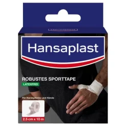 New Hansaplast robustes Sporttape 2,5 cmx10 m weiß, 1 St