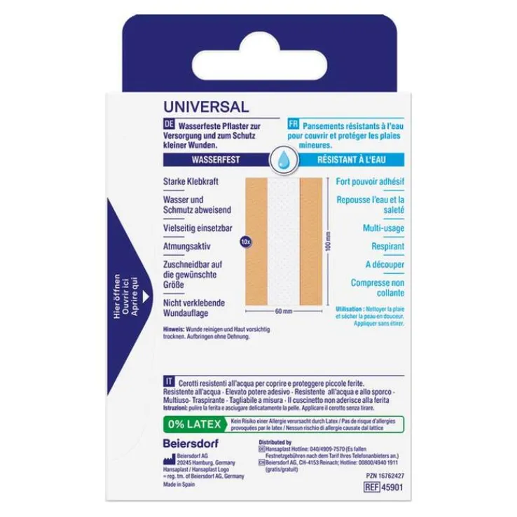 Hansaplast Universal Pflaster wasserfest 6 cmx1 m, 1 St