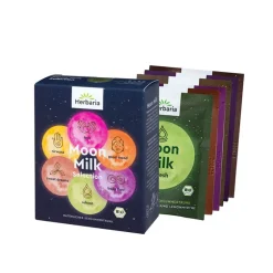 Best Herbaria Moon Milk Selection Mixpackung Bio Pulver, 5X5 g