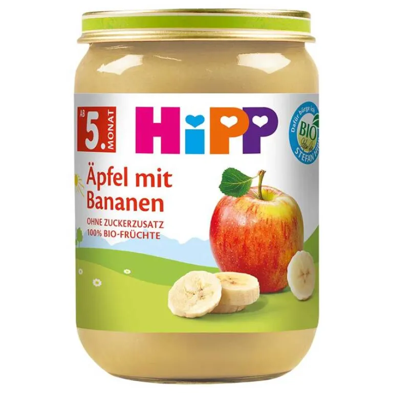 Hot Hipp Früchte Äpfel mit Bananen, 190 g