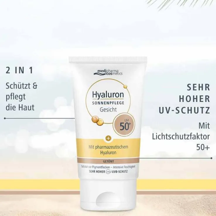 Hyaluron Sonnenpflege Gesicht LSF 50+ getönt, 50 ml