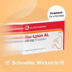 Hot Ibu-Lysin AL 400 mg Filmtabletten, 10 St Zahnschmerztabletten|Regelschmerzen Tabletten