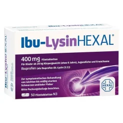Hot Ibu-Lysin 400 mg Filmtabletten, 50 St Zahnschmerztabletten|Regelschmerzen Tabletten