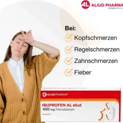 Sale IBUPROFEN AL akut 400 mg Filmtabletten, 20 St Kinder Zahnschmerztabletten|Regelschmerzen Tabletten
