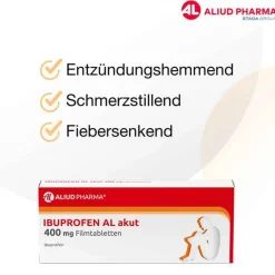 Online IBUPROFEN AL akut 400 mg Filmtabletten, 10 St Kinder Zahnschmerztabletten|Regelschmerzen Tabletten