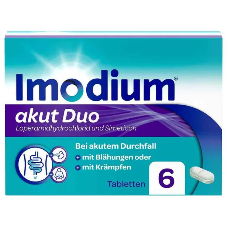 Outlet Imodium akut Duo - bei akutem Durchfall mit Blähungen, 6 St