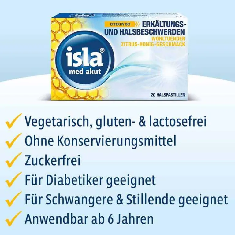 Clearance Isla ® med akut Pastillen Zitrus-Honig-Geschmack, 20 St