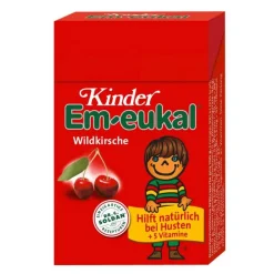 Clearance Kinder Em-eukal Hustenbonbons Wildkirsche zuckerhaltig Pocketbox, 40 g Bonbons
