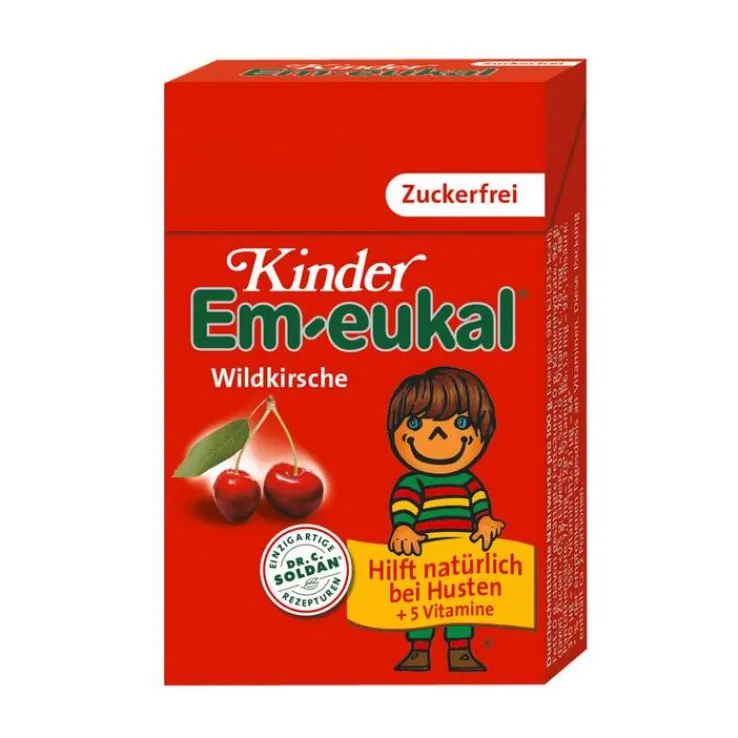 Kinder Em-eukal Hustenbonbons Wildkirsche zuckerfrei Pocketbox, 40 g