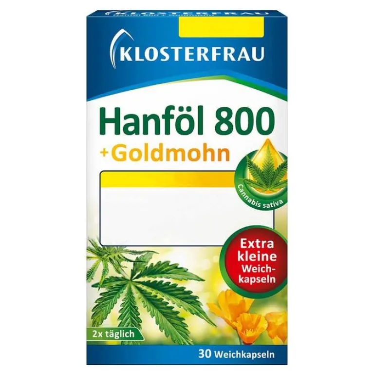 Outlet Hanföl 800 mg + Goldmohn Weichkapseln, 30 St Hirnleistung & Nerven