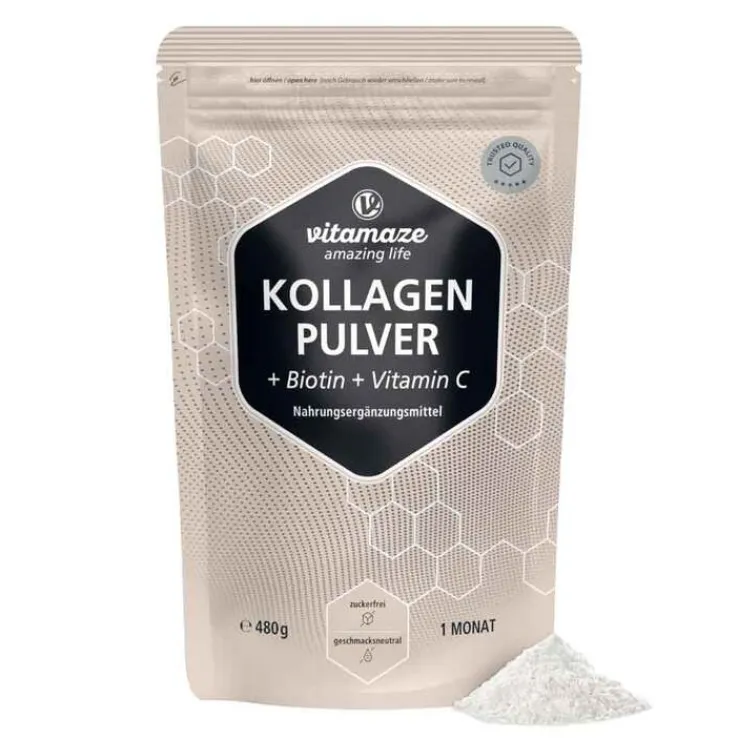 Kollagen Pulver + Biotin + Vitamin C, 480 g