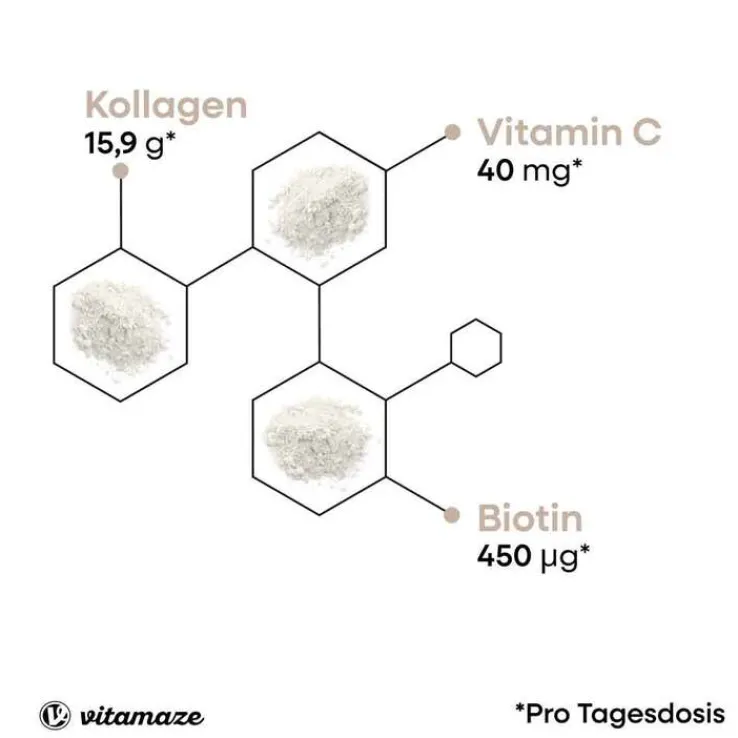 Kollagen Pulver + Biotin + Vitamin C, 480 g