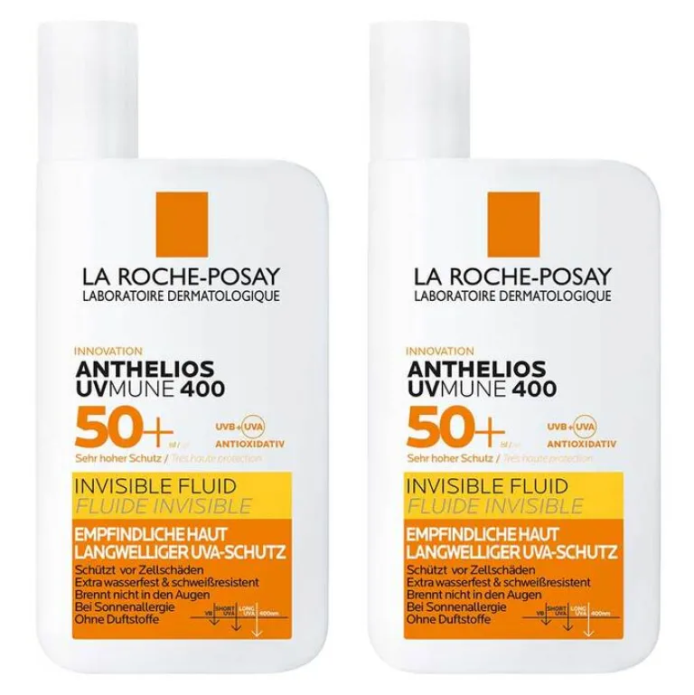 Sale La Roche Posay Anthelios Invisible Fluid UVMune 400 LSF50+, 2x50 ml